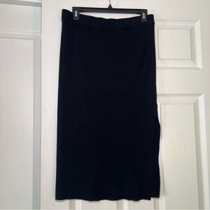 House of Harlow 1960 Black Ribbed knit Midi Pencil Skirt
